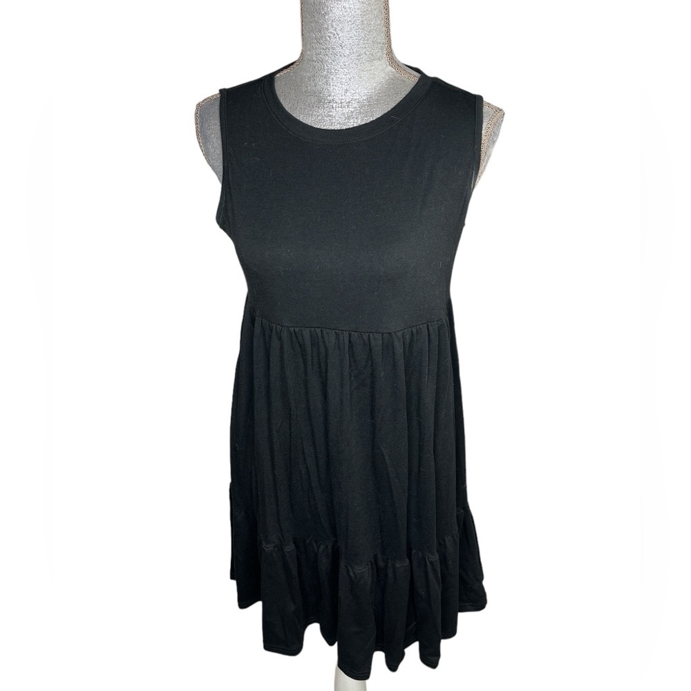 Berydress Women's Casual Boho Beach Summer Mini Dresses Crew Neck Black Medium - Picture 1 of 4